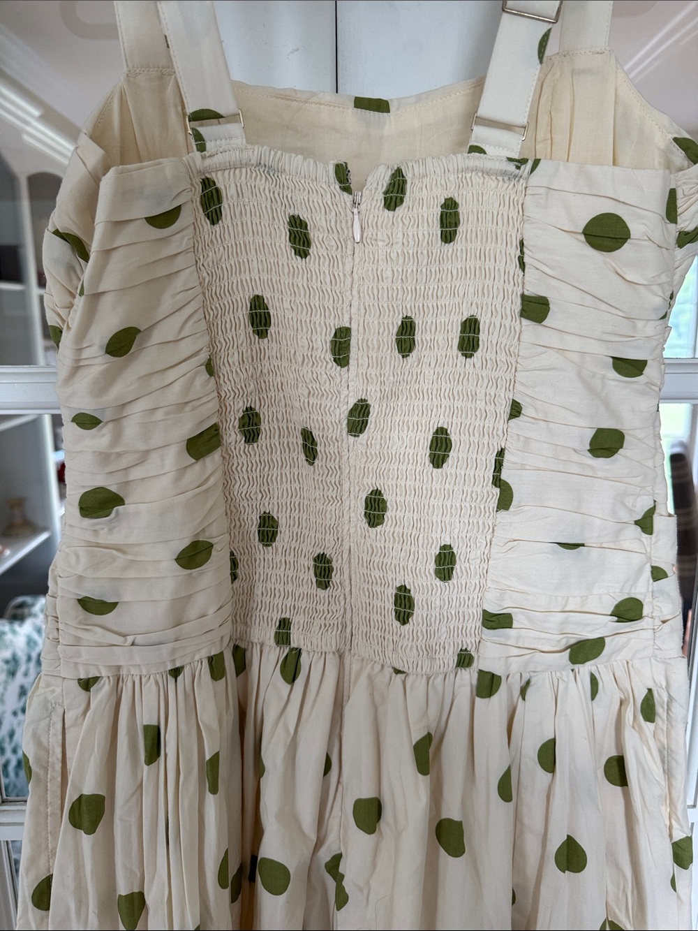 Abercrombie & Fitch Cream Sundress with Green Polka Dots - Picture 9 of 12